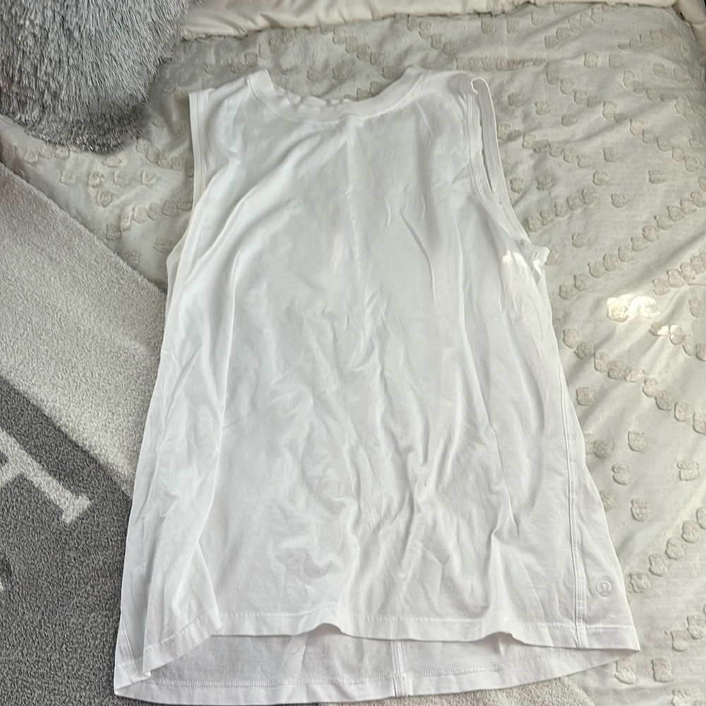 White Sleeveless Tank Top
